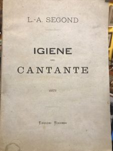 IGIENE DEL CANTANTE