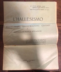 L’HALLESISMO BREVI CENNI , DELUCIDAZIONI, GIUDIZI E MODALITA’ DI PRATICA …