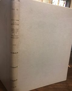 LA MONETA OGGETTO ISTORICO, CIVILE E POLITICO. ANASTATICA