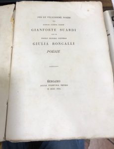 PER LE FELICISSIME NOZZE DEL NOBILE SIGNOR CONTE GIANFORTE SUARDI …