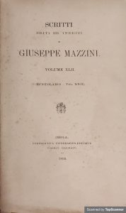 SCRITTI EDITI ED INEDITI DI GIUSEPPE MAZZINI. VOL XLII. EPISTOLARIO …