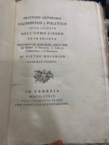 TRATTATO UNIVERSALE FILOSOFICO E POLITICO SOPRA LO STATO DELL'UOMO LIBERO …
