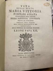 VITA DELLA BEATA MARIA VITTORIA FORNARI STRATA FONDATRICE DELL’ORDINE DELLA …