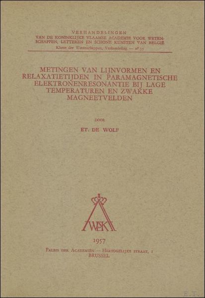 Metingen van lijnvormen en relaxatietijden in paramagnetische elektronenresonantie bij lage …