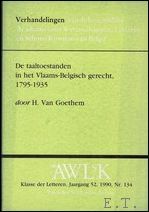 DE TAALTOESTANDEN IN HET VLAAMS - BELGISCH GERECHT, 1795 - …