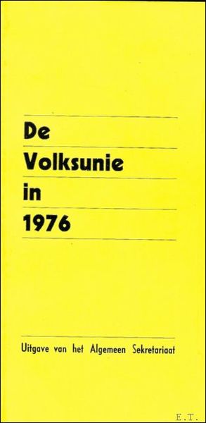 DE VOLKSUNIE IN 1976.