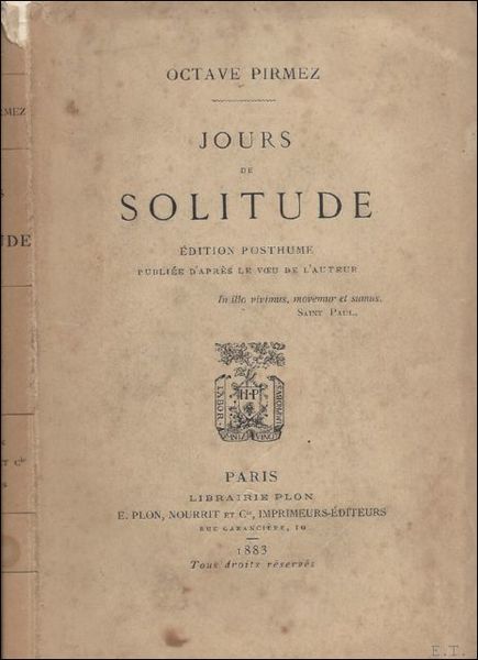 JOURS DE SOLITUDE.