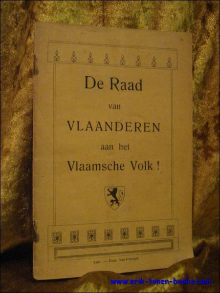 DE RAAD VAN VLAANDEREN AAN HET VLAAMSCHE VOLK.