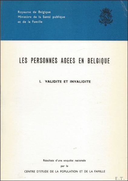 LES PERSONNES AGEES EN BELGIQUE. (4 tomes).