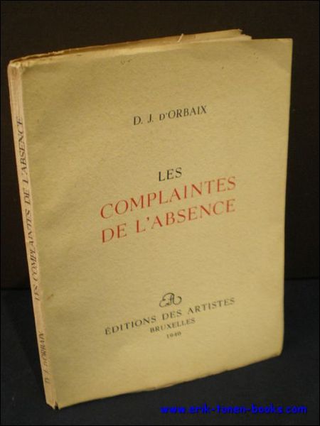 LES COMPLAINTES DE L'ABSENCE,