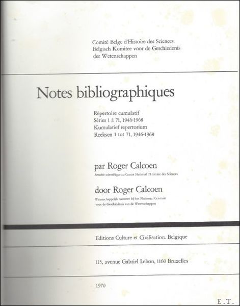 NOTES BIBLIOGRAPHIQUES.