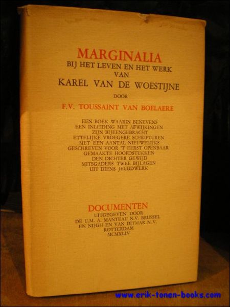 MARGINALIA BIJ HET LEVEN EN HET WERK VAN KAREL VAN …