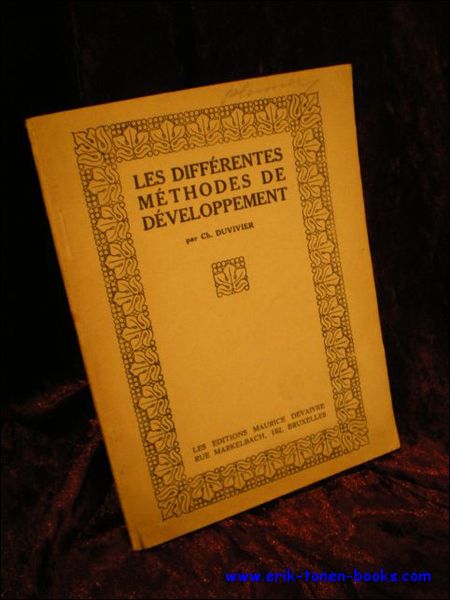 LES DIFFERENTES METHODES DE DEVELOPPEMENT,