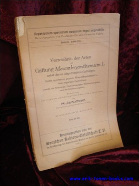VERZEICHNIS DER ARTEN DER GATTUNG MESEMBRYANTHEMUM L. NEBST DEREN ABGETRENNTEN …