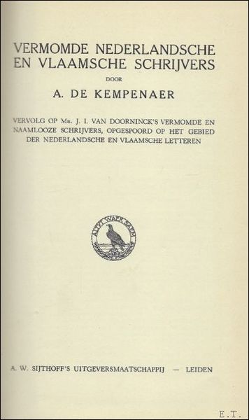 VERMOMDE NEDERLANDSCHE EN VLAAMSCHE SCHRIJVERS,