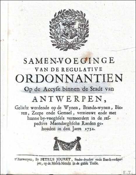 Samen-voeginge van de regulative ordonnantien op de accyse binnen de …
