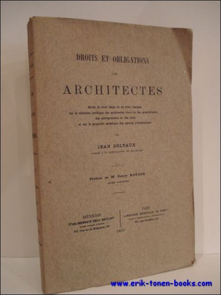 DROITS ET OBLIGATIONS DES ARCHITECTES,