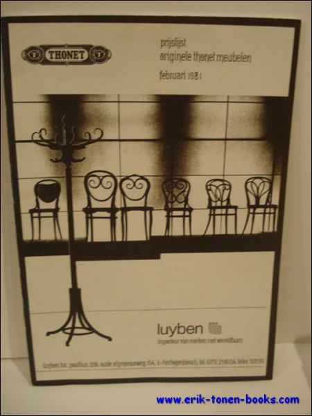 THONET. PRIJSLIJST ORIGNELE THONET MEUBELEN. FEBRUARI 1981,