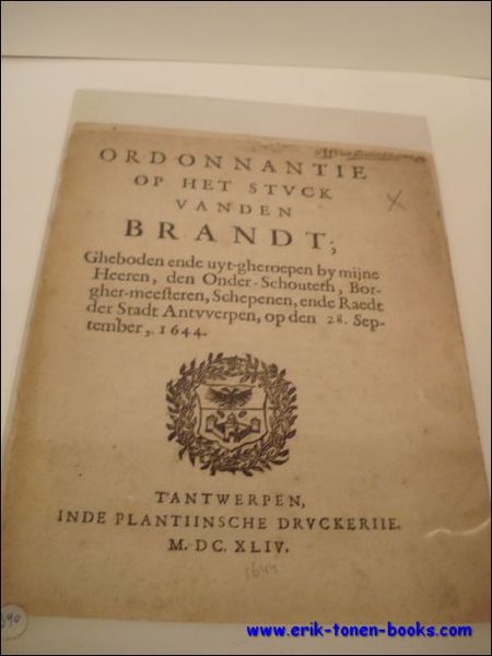 ORDONNANTIE OP HET STUCK VANDEN BRANDT,