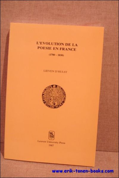 evolution de la poesie en France (1780-1830). Introduction a une …