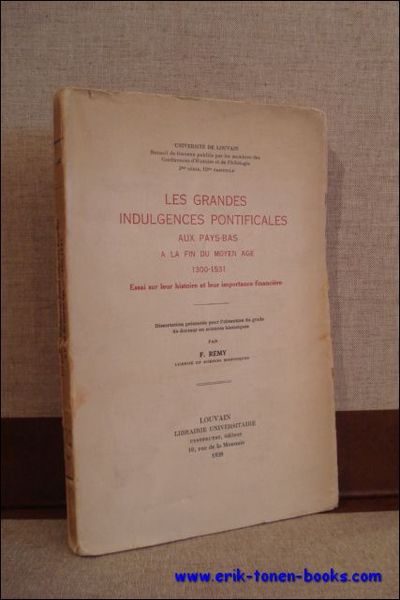 LES GRANDES INDULGENCES PONTIFICALES AUX PAYS-BAS A LA FIN DU …