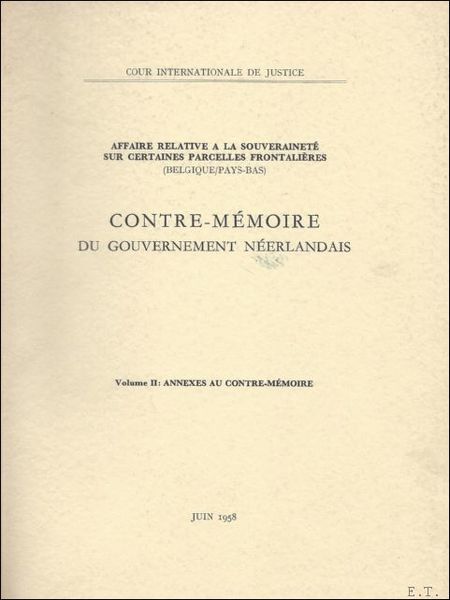 CONTRE-MEMOIRE DE GOUVERNEMENT NEERLANDAIS.