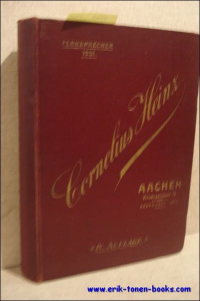 CORNELIUS HEINZ. PREIS-VERZEICHNIS. FRABRIK UND LAGER CHEMISCHER, PHYSIKALISCHER, BAKTERIOLOGISCHER, PHARMAZEUTISCHER …