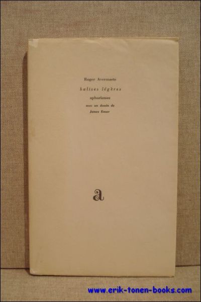 Balises legeres. Aphorismes. Avec un dessin de James Ensor.