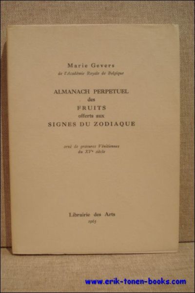 Almanach perpetuel des fruits offerts aux signes du zodiaque.