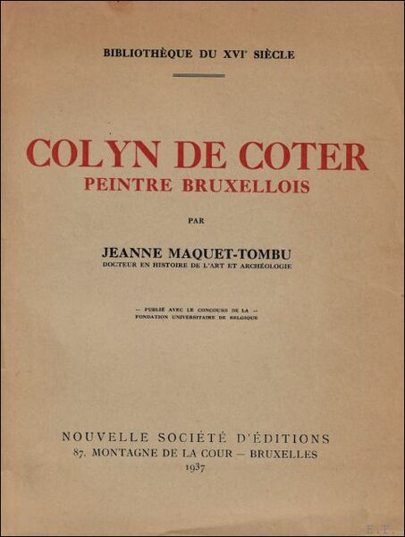 COLYN DE COTER peintre bruxellois.