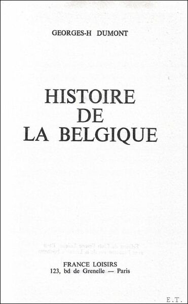 HISTOIRE DE LA BELGIQUE.