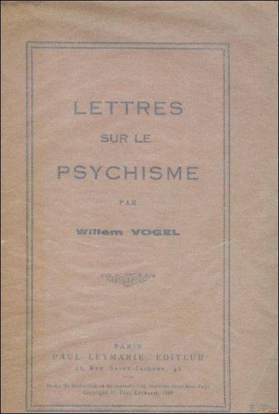 LETTRES SUR LE PSYCHISME