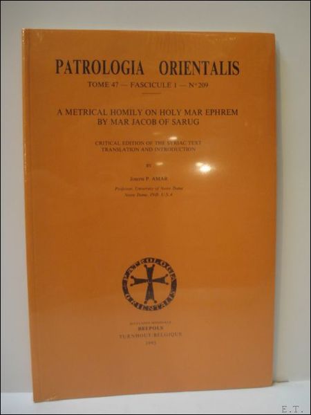 Jacob of Sarug (Jacques de Sarug) A Metrical Homily on …