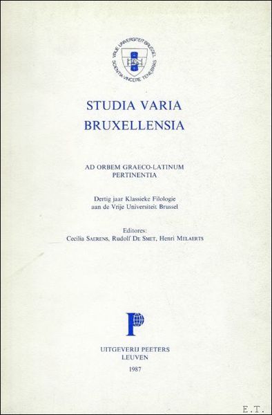 STUDIA VARIA BRUXELLENSIA. Deel 1,
