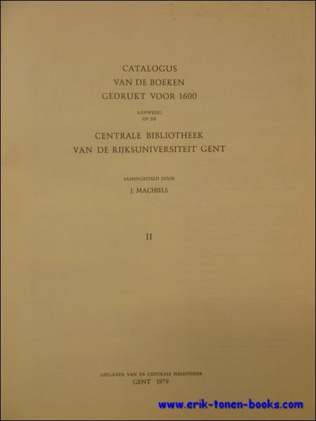 Catalogus van de boeken gedrukt voor 1600 aanwezig op de …