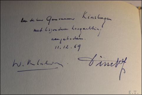 JOZEF VINCK. met handgeschreven opdracht aan de heer Gouverneur KINSBERGEN, …
