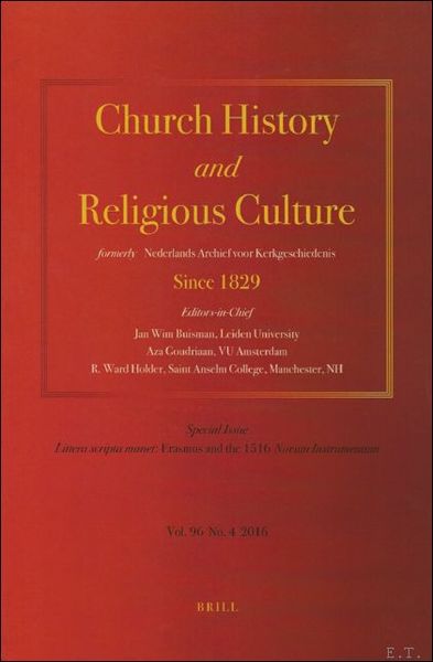 Church History and Religious Culturerly: Vol. 96. no; 4, 2016.