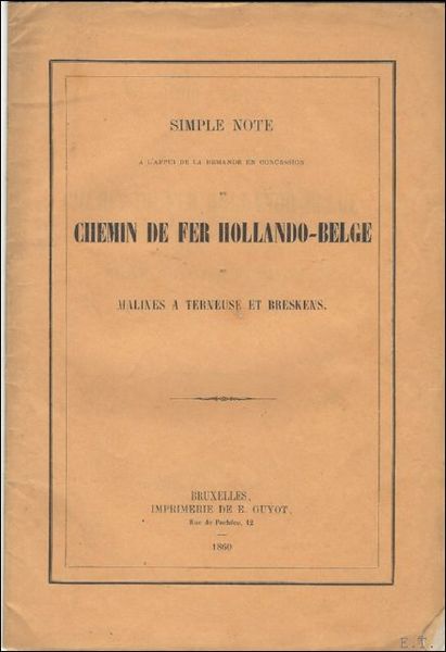 Chemin de fer Hollando-Belge, Malines a terneuse et Breskens