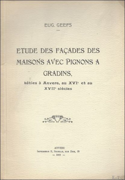 Etude des facades des maisons avec pignons a gradins, baties …