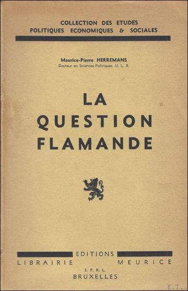question flamande. Essai. ***Avec envoi et signature de l'auteur