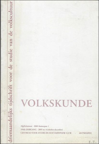 Hulde nummer K.C. Peeters Volkskunde
