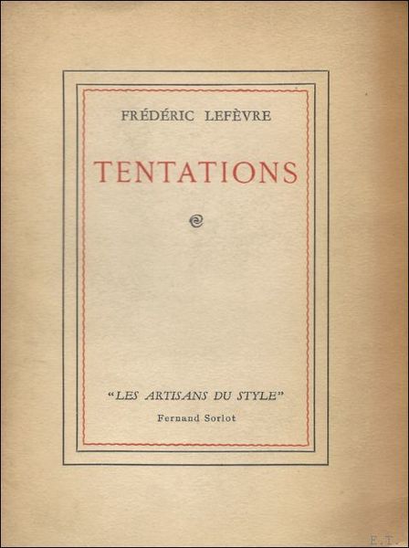 TENTATIONS. LEFEVRE Fr d ric.