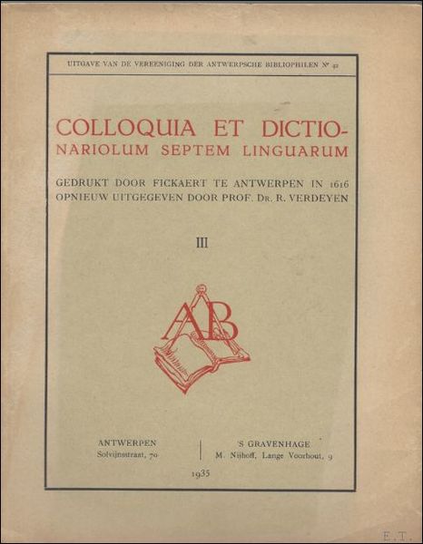 Colloquia et dictionariolum septem linguarum, volume 3 / Antwerpen : …
