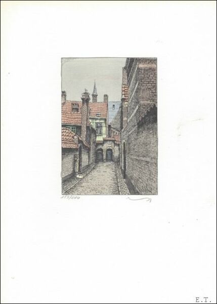 Wandelingen in het begijnhof van Antwerpen. bibliofiele kunstmap,