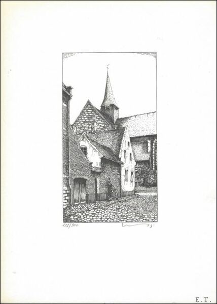 Wandelingen in het begijnhof van Antwerpen. bibliofiele kunstmap,