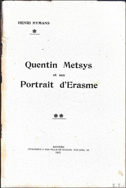 Quentin Metsys et son portrait d'Erasme