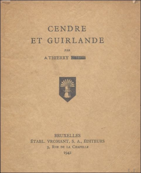 CENDRE ET GUIRLANDE. ( signe, envoi, numerote).