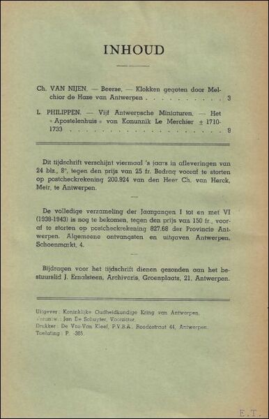 TIJDSCHRIFT VOOR GESCHIEDENIS EN FOLKLORE. 7e jaargang - 1e afl …