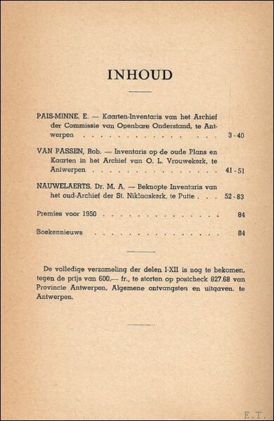 TIJDSCHRIFT VOOR GESCHIEDENIS EN FOLKLORE. 13e jaargang - 84 blz …