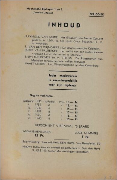 Mechelsche bijdragen. Jaargang Nr 4 Het Elisabeth van Nerim Convent